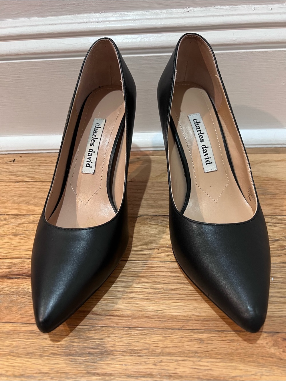 Charles David Black Pointed-Toe Pumps